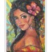 Tropical girl portrait -exotic oil painting 